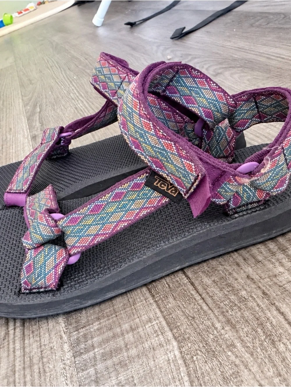 Teva Women’s Purple Multicolor Pattern Strap Sandals